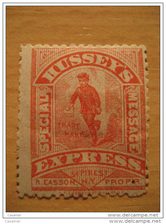 Hussey's Express Special Message 54 Pine St NY Scott 87L75 Cartero Postman Local Stamp - Postes Locales