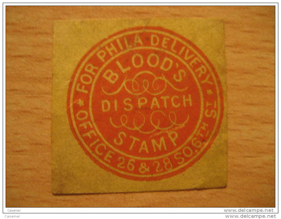 Blood's Dispatch Penny Post 1850/60 Scott 15LU2 Office For Phila Delivery Local Stamp - Lokalausgaben