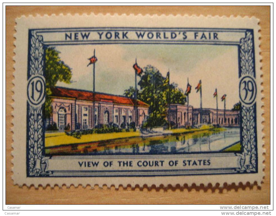 View Of The Court Of States 1939 New York World's Fair Vignette Poster Stamp - Sin Clasificación