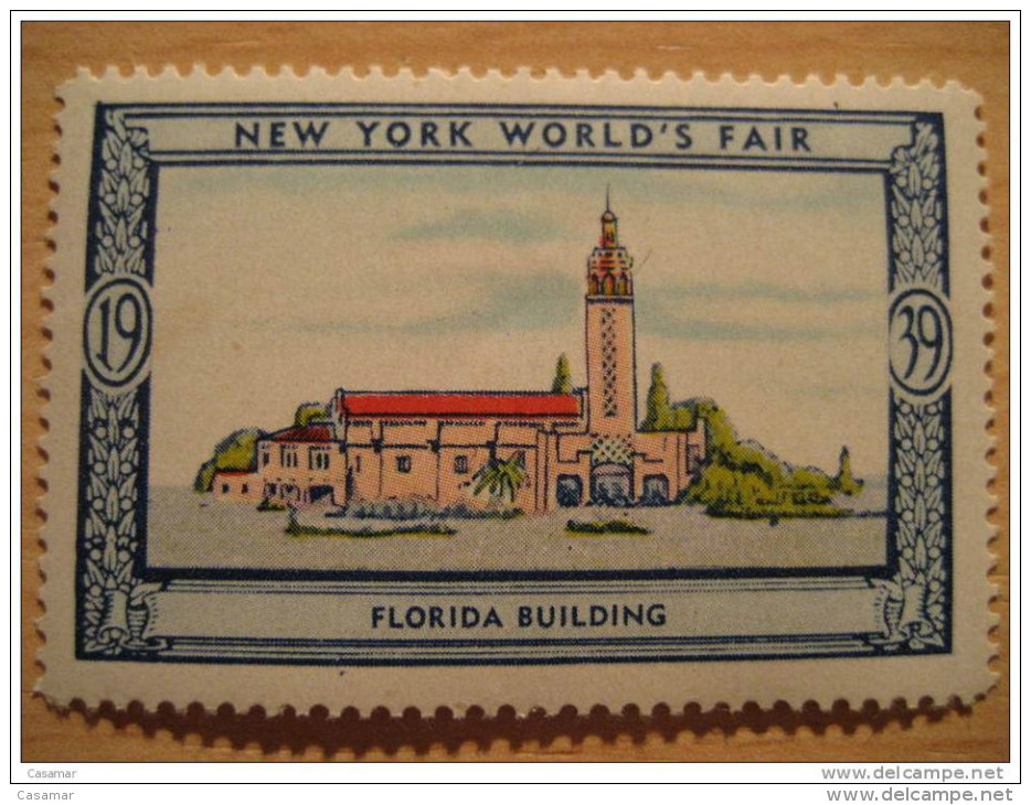 Florida Building 1939 New York World's Fair Vignette Poster Stamp - Unclassified