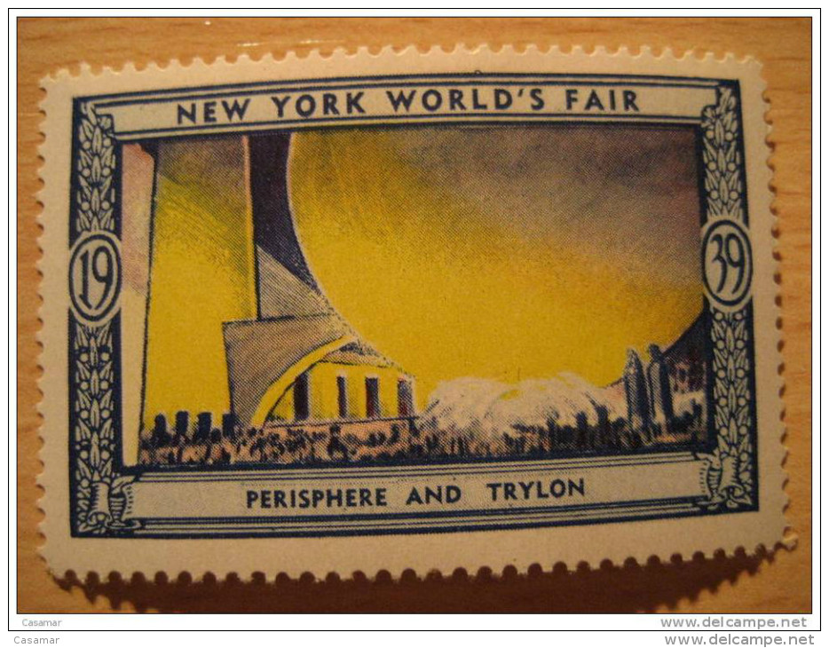 Perisphere And Trylon 1939 New York World's Fair Vignette Poster Stamp - Ohne Zuordnung