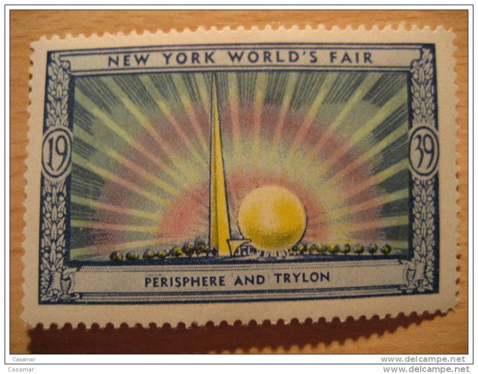 Perisphere And Trylon 1939 New York World's Fair Vignette Poster Stamp - Sin Clasificación