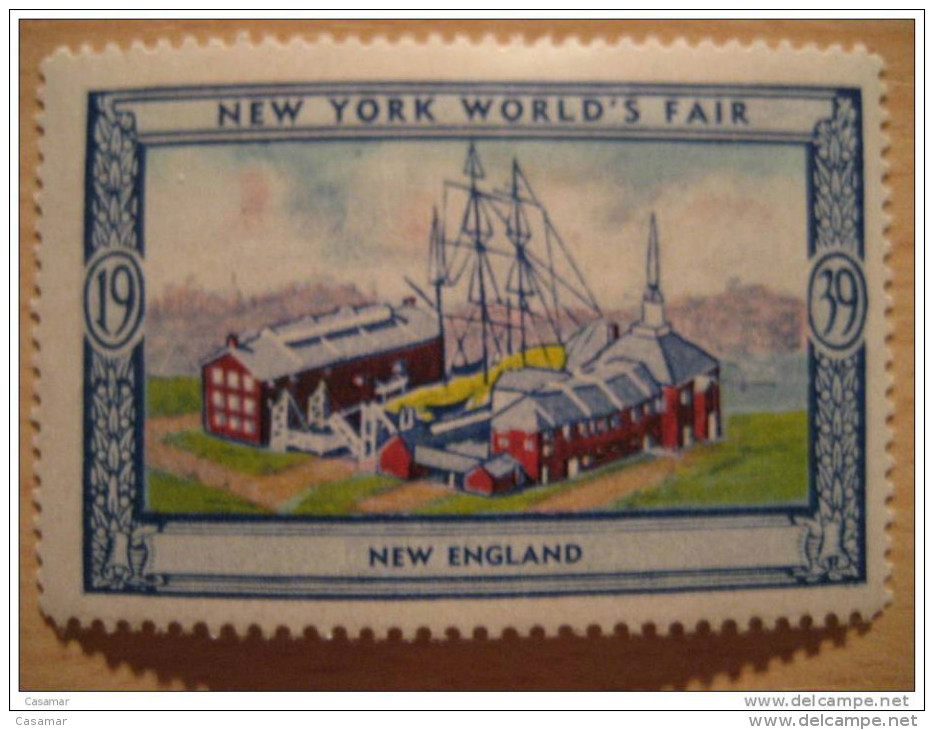 New England 1939 New York World's Fair Vignette Poster Stamp - Unclassified