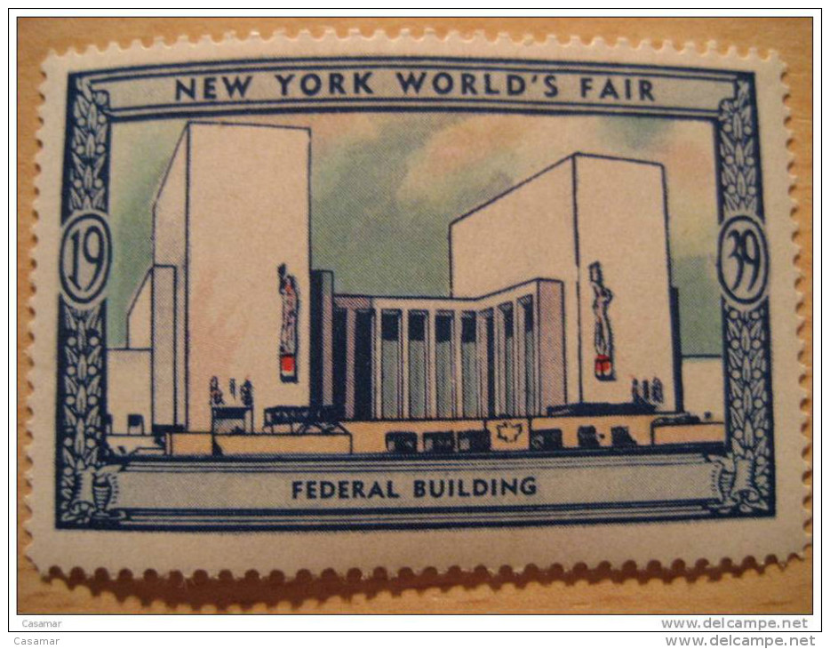 Federal Building 1939 New York World's Fair Vignette Poster Stamp - Unclassified