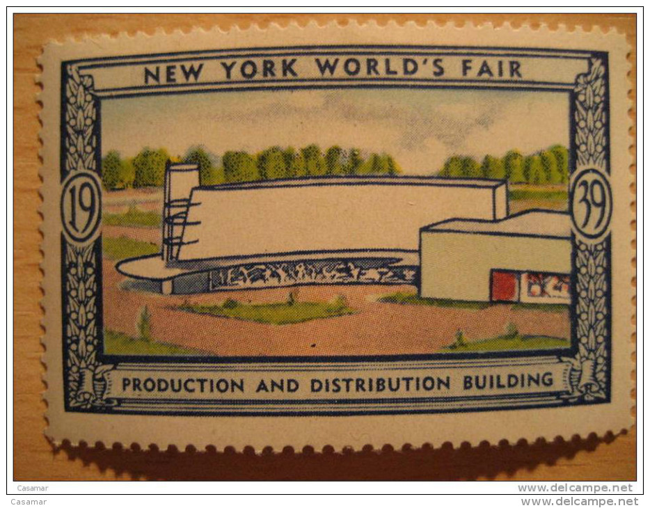 Production And Distribution Building 1939 New York World's Fair Vignette Poster Stamp - Ohne Zuordnung