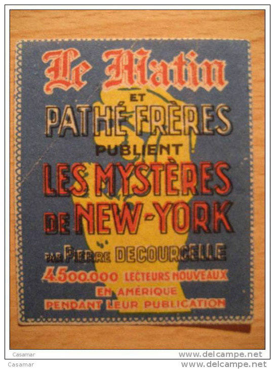 USA France Les Mysteres De New York NY Le Matin Et Pathe Freres Publication Vignette Poster Stamp - Sin Clasificación