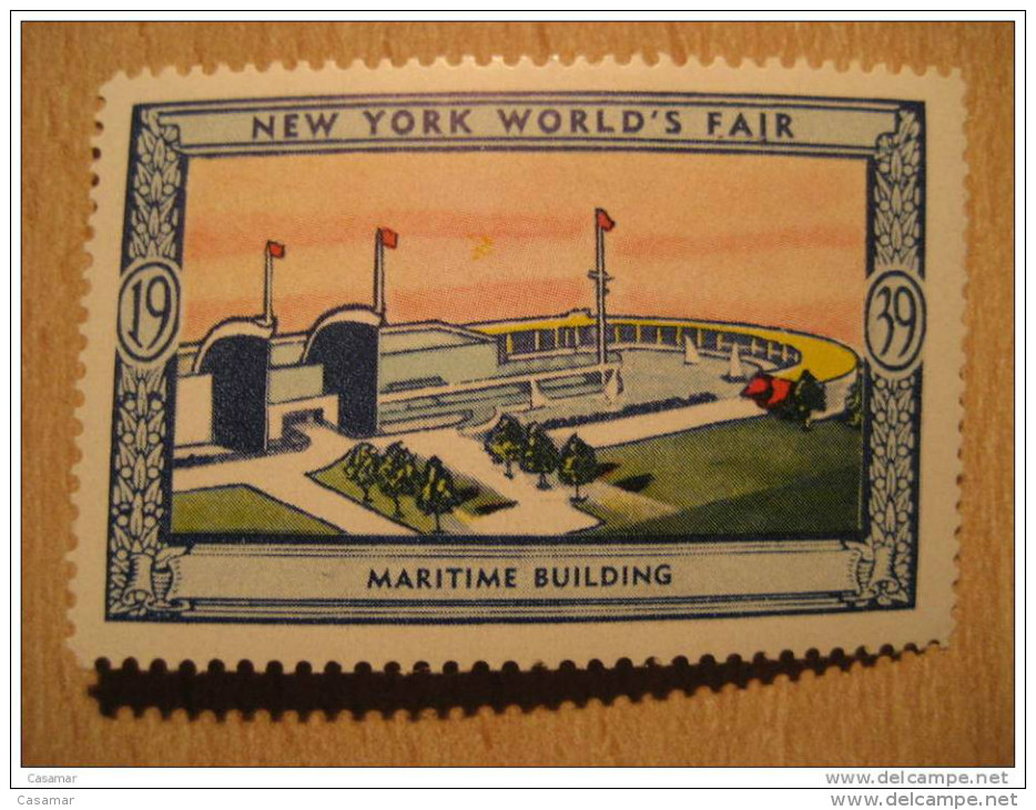 Maritime Building 1939 New York World's Fair Vignette Poster Stamp - Ohne Zuordnung