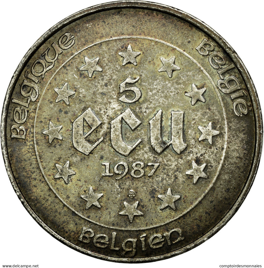 Monnaie, Belgique, 5 Ecu, 1987, TTB+, Argent, KM:166 - Ecus