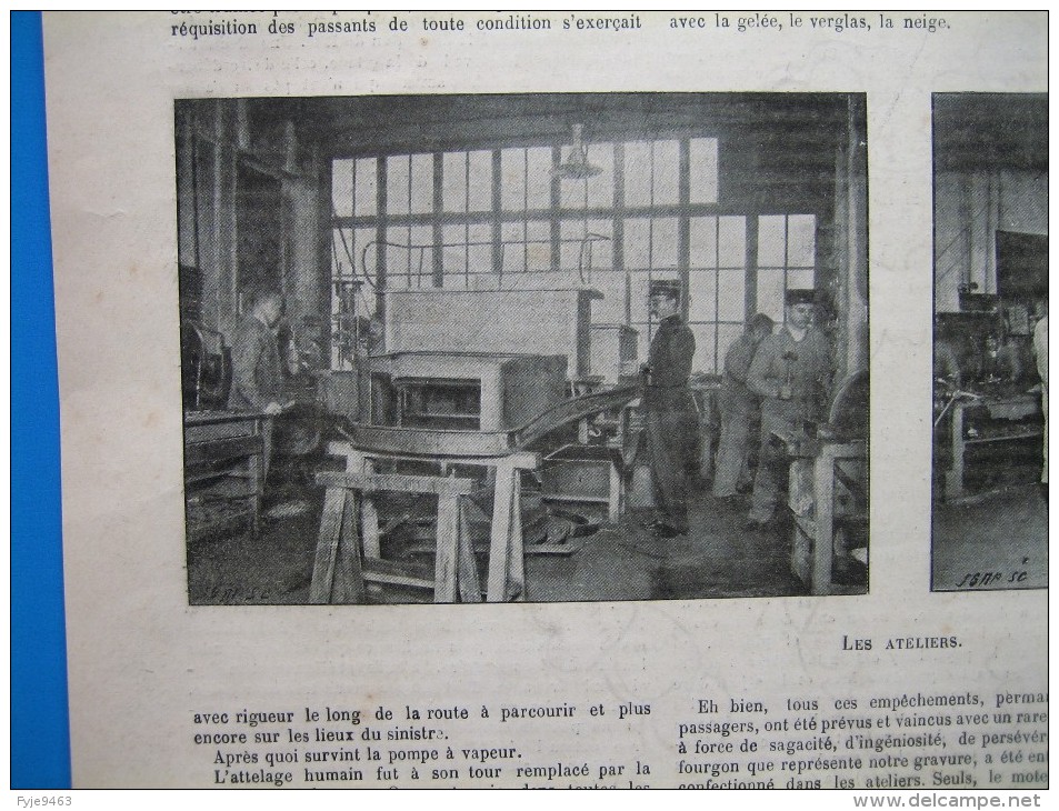 (1900) Les POMPIERS De PARIS Et Le FOURGON ÉLECTRIQUE Réalisé Dans Leurs Ateliers - Unclassified