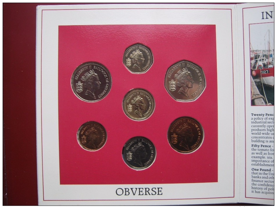 Guernsey 1986 7 Coin Set BUNC Sealed Royal Mint Edition Penny - Pound - Guernsey