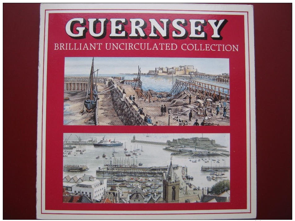 Guernsey 1986 7 Coin Set BUNC Sealed Royal Mint Edition Penny - Pound - Guernsey