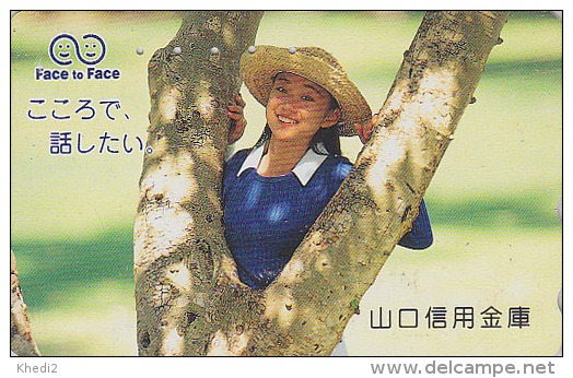 Télécarte Japon - FEMME - FACE TO FACE - GIRL Japan Phonecard - Frau Telefonkarte - 2205 - Japan