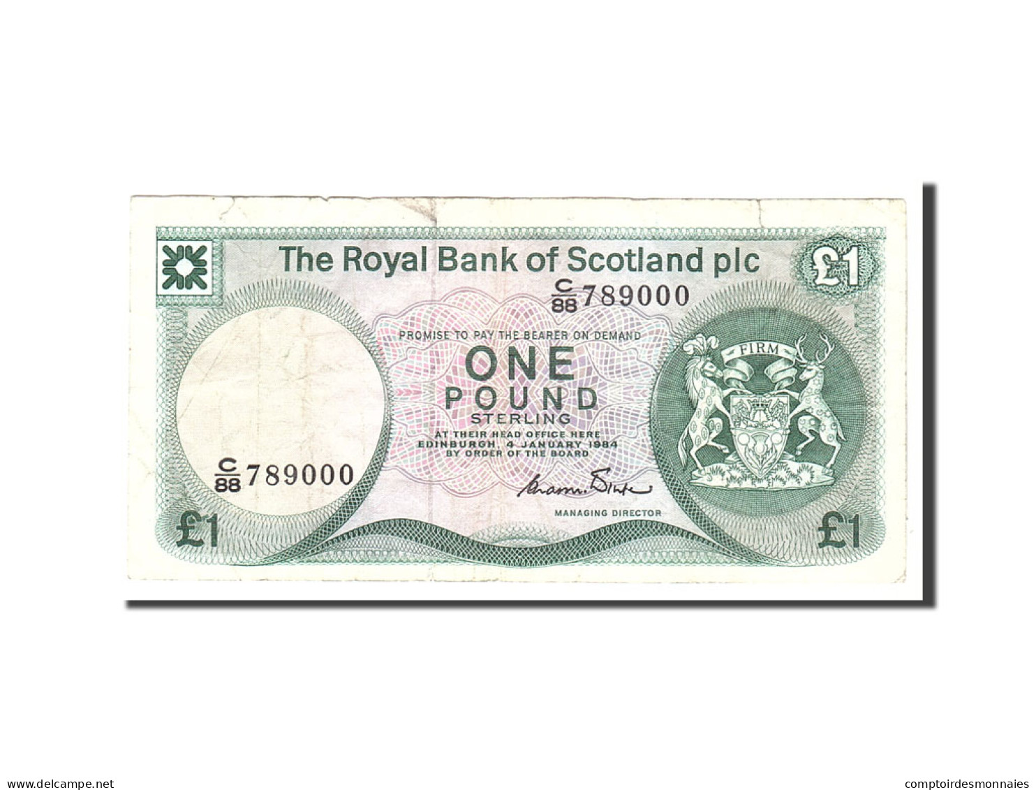 Billet, Scotland, 1 Pound, 1984, 1984-01-04, KM:341b, TTB - 1 Pound