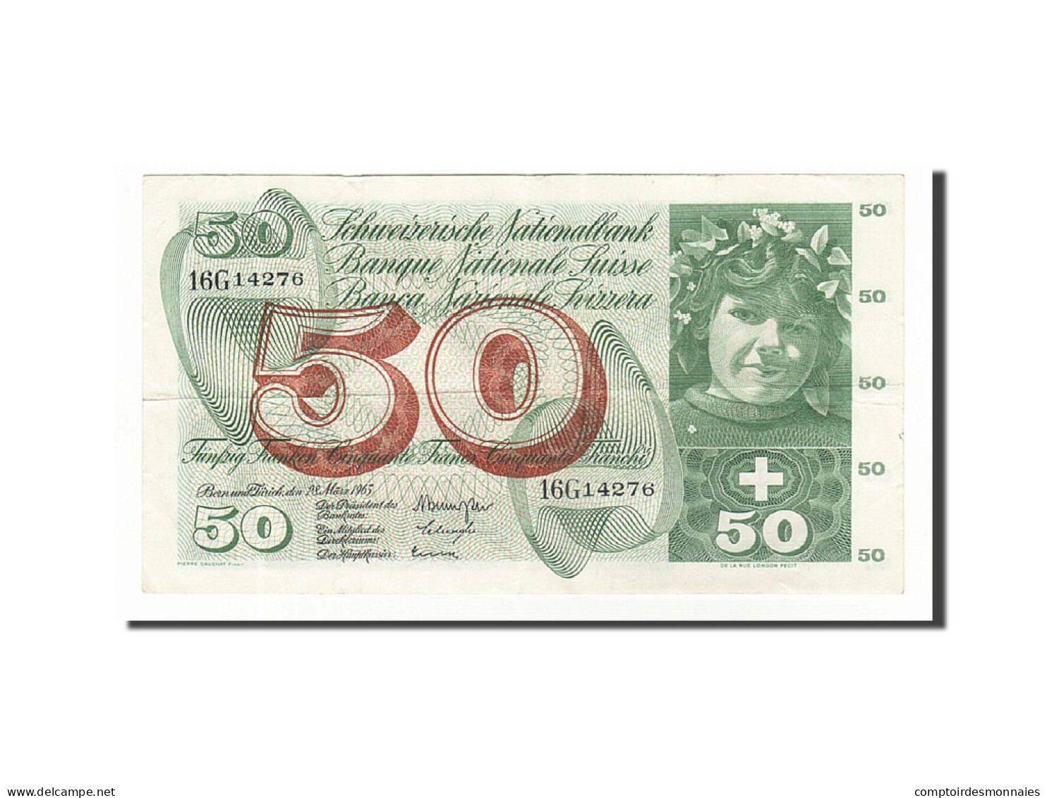 Billet, Suisse, 50 Franken, 1954-1961, 1963-03-28, KM:48c, TTB - Zwitserland