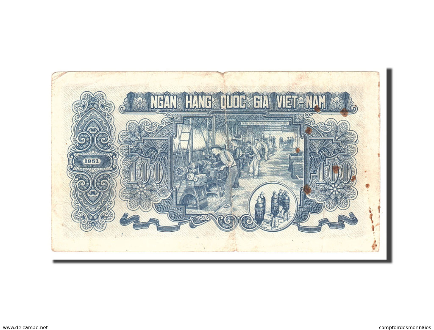 Billet, Viet Nam, 100 D<ox>ng, 1951, Undated, KM:62b, TTB - Vietnam