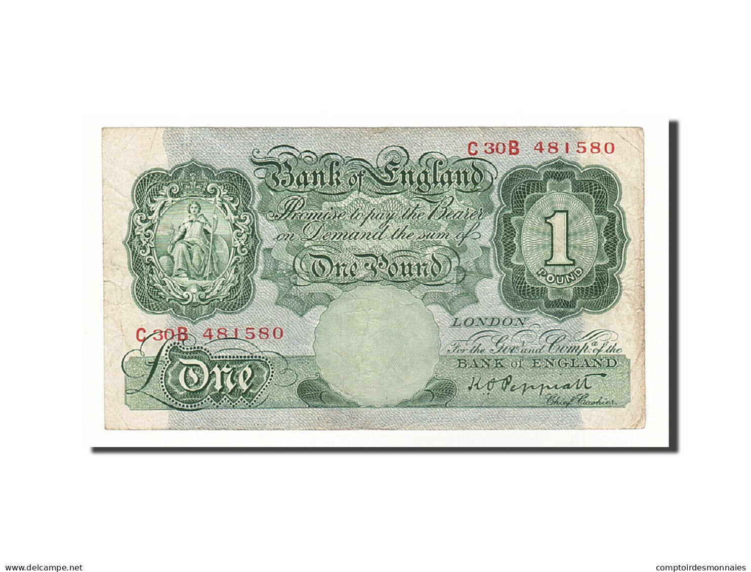 Billet, Grande-Bretagne, 1 Pound, 1948-1960, Undated (1948-1949), KM:369a, TB+ - 1 Pond