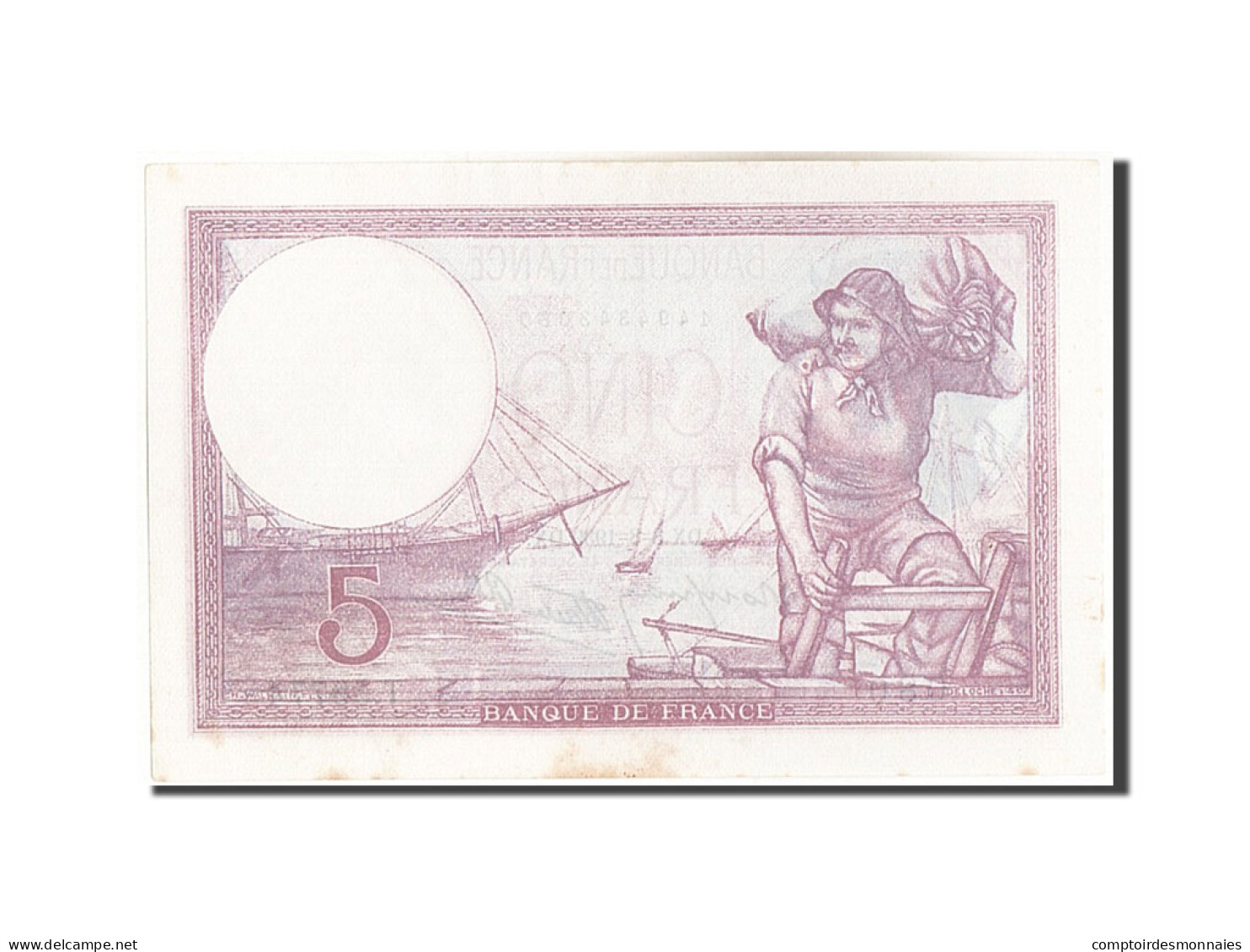 Billet, France, 5 Francs, 5 F 1917-1940 ''Violet'', 1939, 1939-08-03, SUP+ - 5 F 1917-1940 ''Violet''