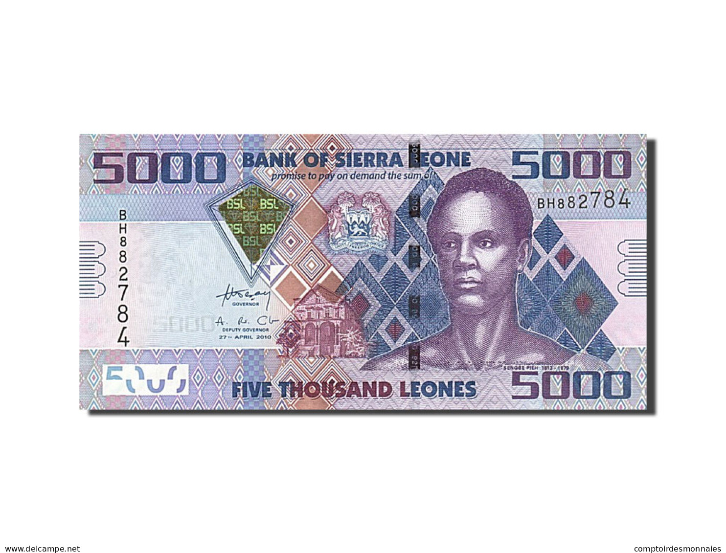 Billet, Sierra Leone, 5000 Leones, 2010, 2010-04-27, KM:32, NEUF - Sierra Leone