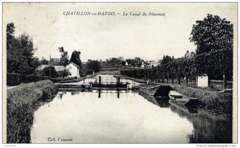 58 CHATILLON En BAZOIS Le Canal Du Nivernais  Batellerie,péniche - Chatillon En Bazois