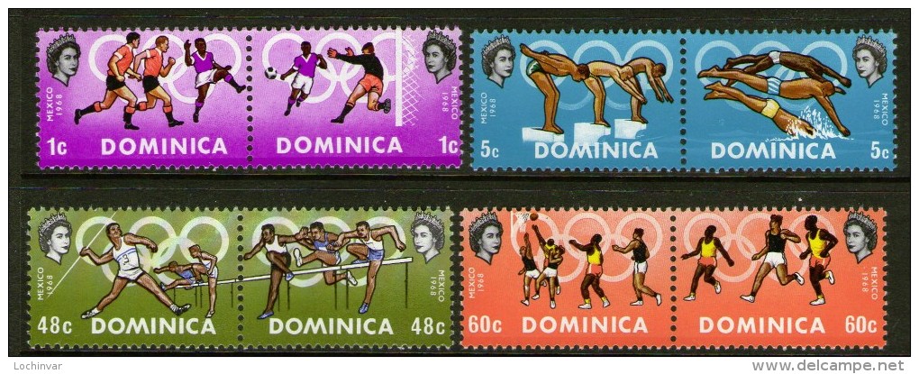 DOMINICA, 1968 OLYMPICS 8 MNH - Dominique (...-1978)