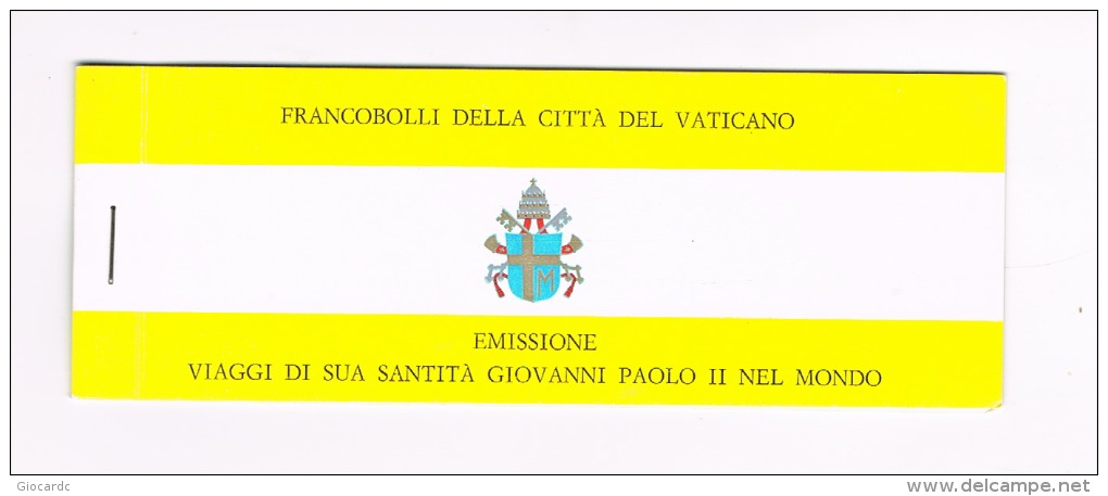 VATICANO -  UNIFIC. L1 - 1982 LIBRETTO CON COPERTINA GIALLA: I VIAGGI DI GIOVANNI PAOLO II - NUOVO (MINT)** - Libretti