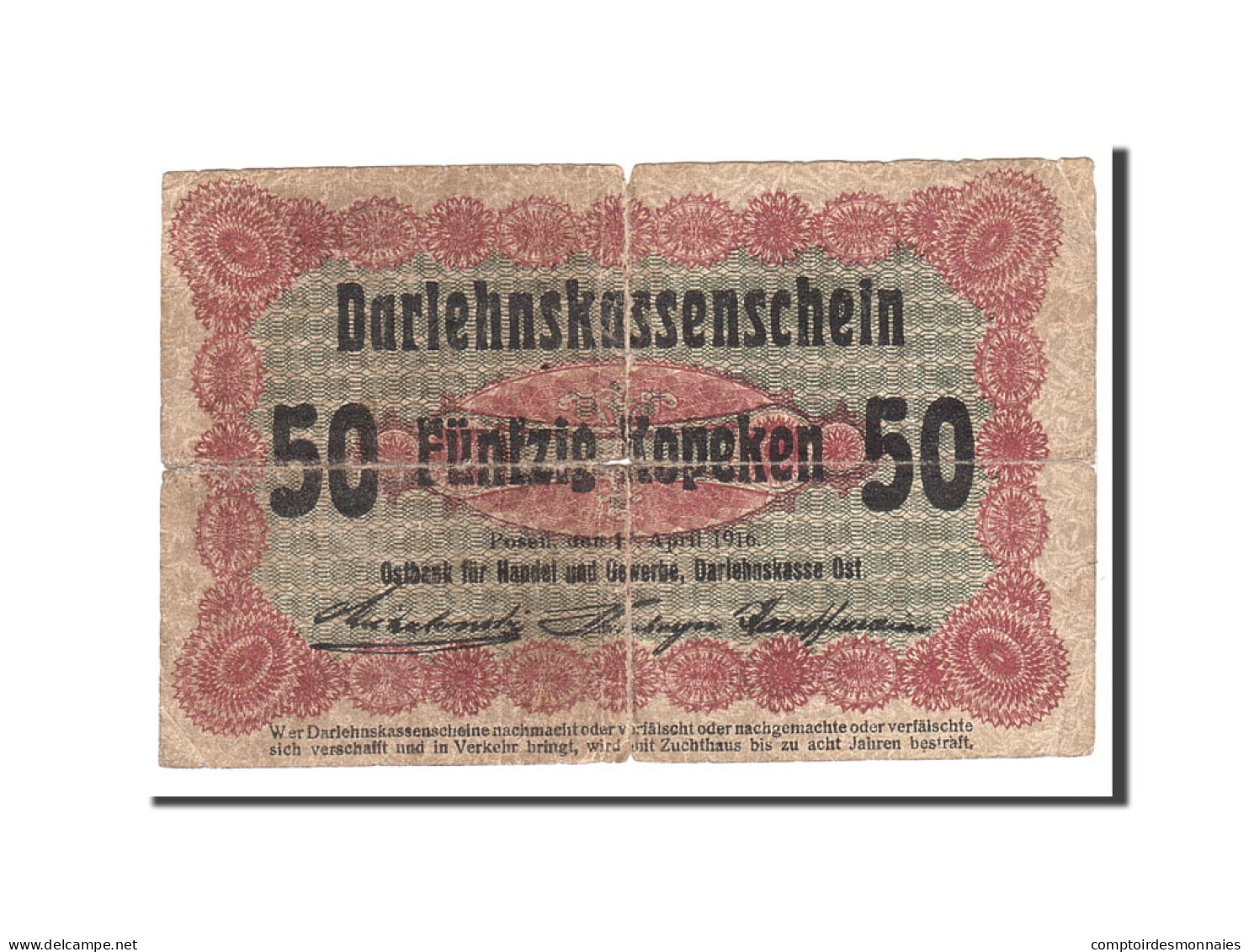 Billet, Allemagne, 50 Kopeken, 1916, 1916-04-17, KM:R121a, TB - [13] Bundeskassenschein