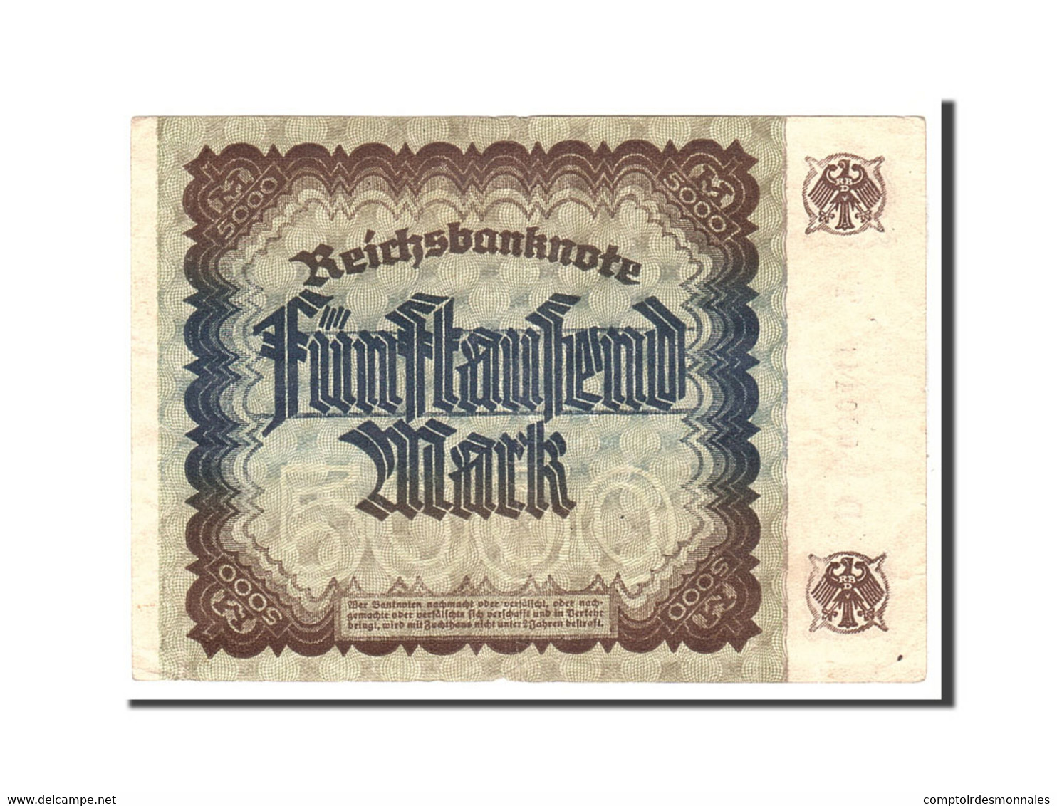Billet, Allemagne, 5000 Mark, 1922, 1922-12-02, KM:81d, TTB+ - 5.000 Mark