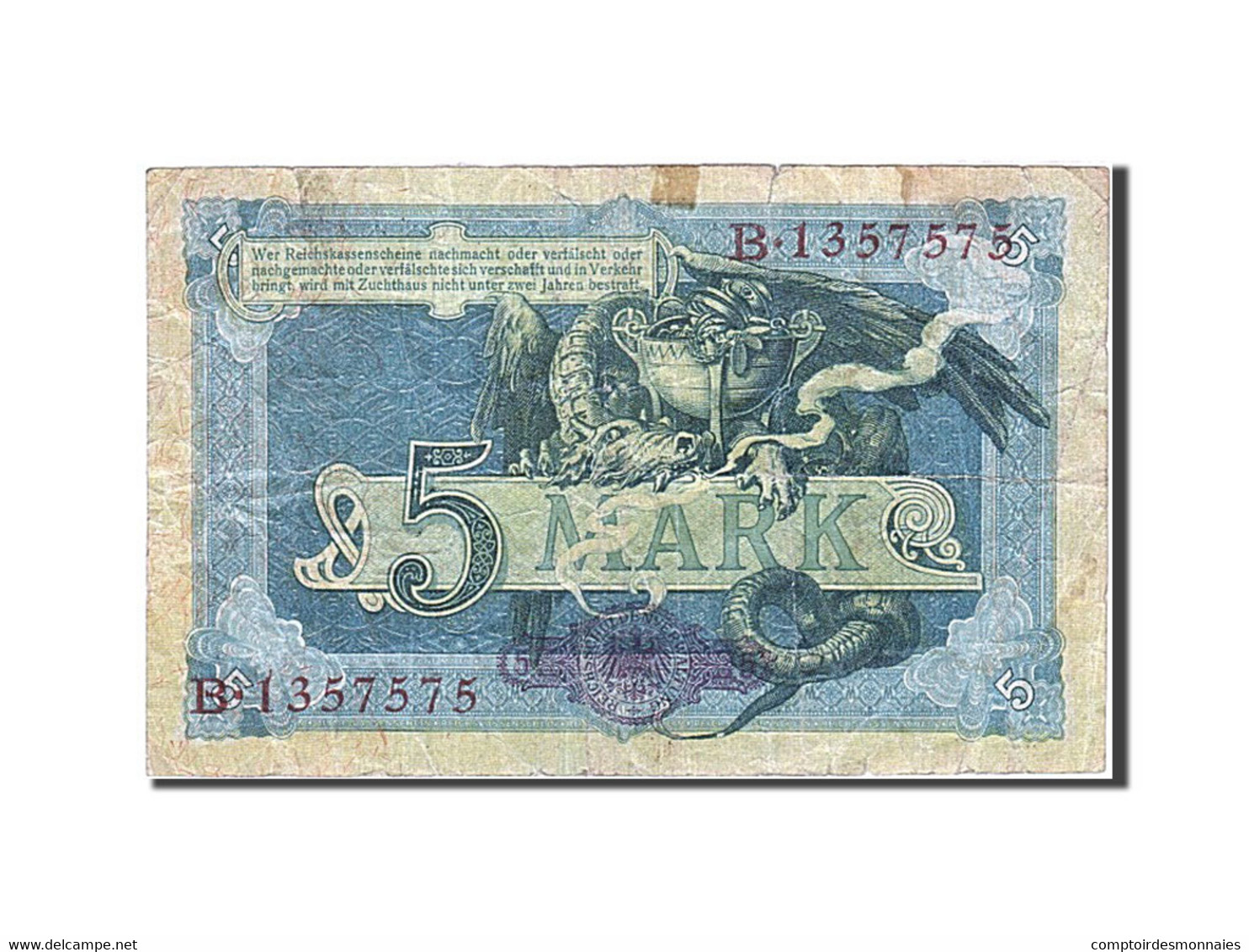 Billet, Allemagne, 5 Mark, 1904-1906, 1904-10-31, KM:8a, TB+ - 5 Mark