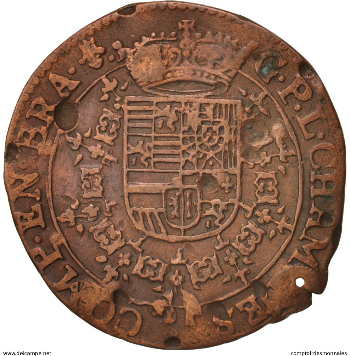 Pays-Bas, Jeton, Spanish Netherlands, Brabant, Chambre Des Comptes, 1615, TB+ - Autres & Non Classés