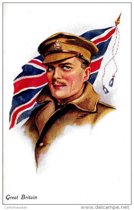 [DC2565] CPA - CARTOLINA INGLESE - SOLDATO E BANDIERA INGLESI - GREAT BRITAIN - Non Viaggiata - Old Postcard - Uniformi