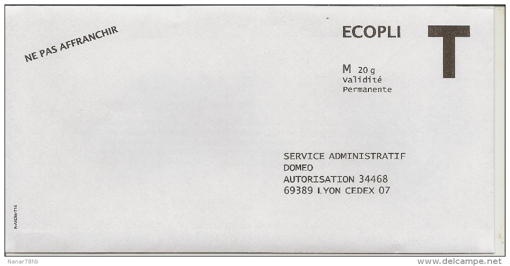Enveloppe T Ecopli Service Administratif Domeo - Cartes/Enveloppes Réponse T