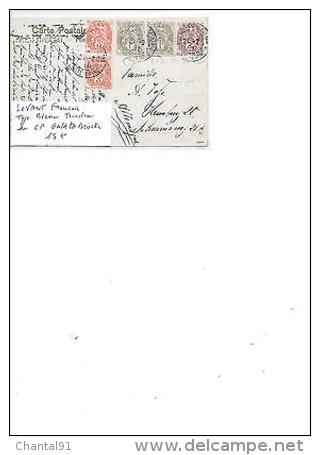 LEVANT FRANCAIS TYPE BLANC TRICOLORE SUR CP GALATABRUCKE - Storia Postale