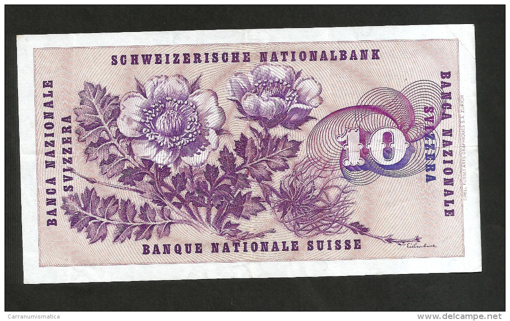 [CC] SVIZZERA / SUISSE / SWITZERLAND - NATIONAL BANK - 10 FRANCS / FRANKEN (1970) G. KELLER - Svizzera
