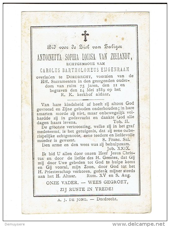 519 ( 2 Scans )   Antoinetta VAN ZEELANDT Overleden  Dordrecht 1889 - Devotion Images