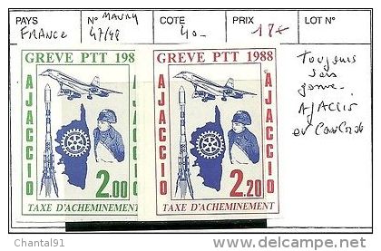 FRANCE N° MAURY 47/48 TOUJOURS SANS GOMME VOIR PHOTO - Stamps