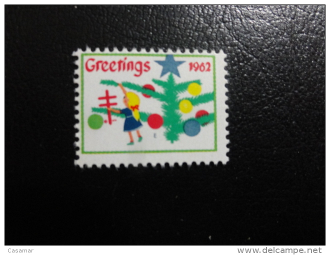 1962 Vignette Christmas Seals Seal Poster Stamp USA - Non Classificati