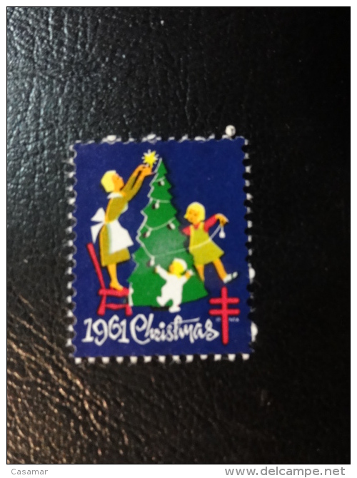 1961 Vignette Christmas Seals Seal Poster Stamp USA - Non Classificati