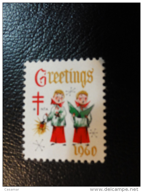 1960 Angel Vignette Christmas Seals Seal Poster Stamp USA - Non Classificati