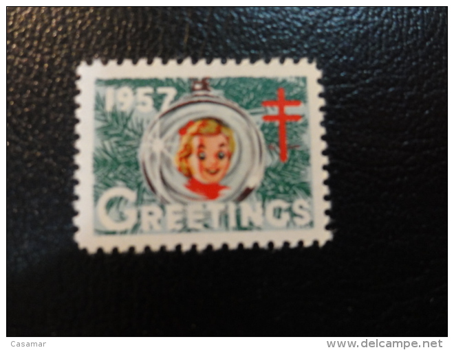 1957 Vignette Christmas Seals Seal Poster Stamp USA - Non Classés