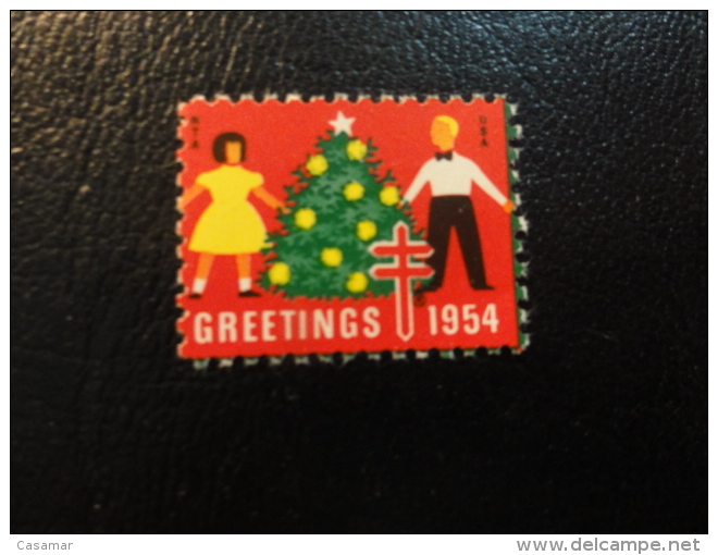 1954 Vignette Christmas Seals Seal Poster Stamp USA - Non Classificati