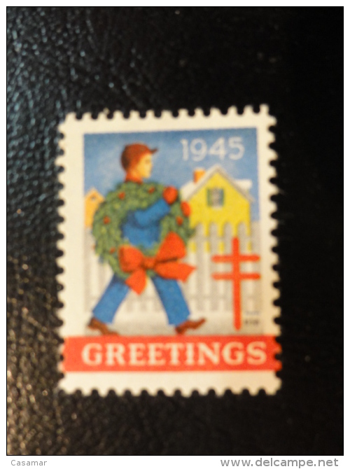 1945 Vignette Christmas Seals Seal Label Poster Stamp USA - Non Classificati