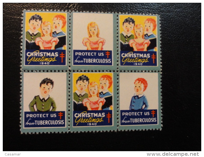 1940 Enfance Children Combination Only 1 In 1 Sheet Vignette Christmas Seals Seal Label Poster Stamp USA - Ohne Zuordnung