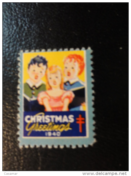 1940 Vignette Christmas Seals Seal Label Poster Stamp USA - Non Classificati