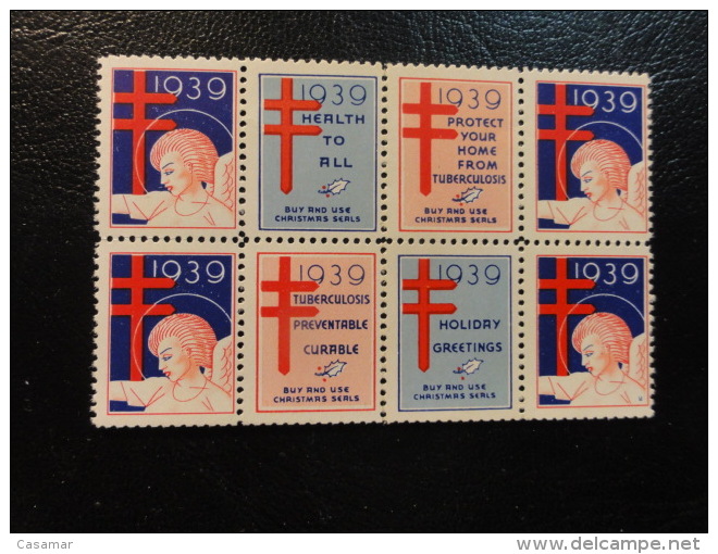 1939 Angel Combination Only 1 In 1 Shett Vignette Christmas Seals Seal Label Poster Stamp USA - Non Classificati