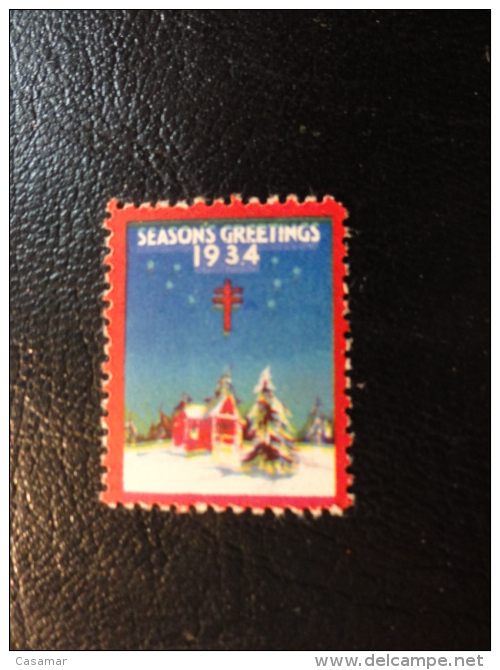1934 Vignette Christmas Seals Seal Label Poster Stamp USA - Non Classificati