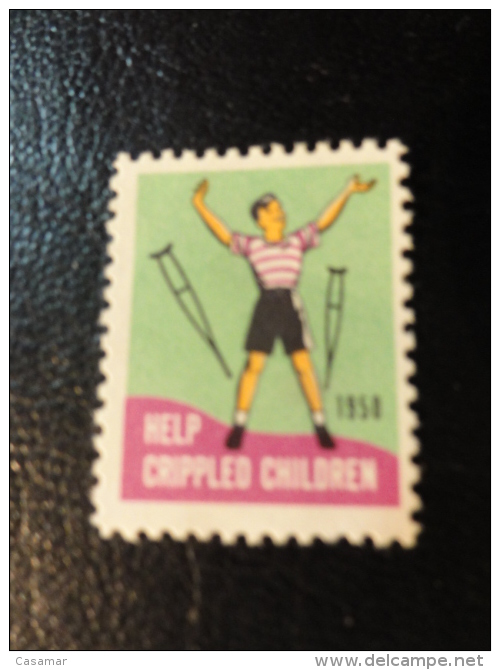 1950 Help Crippled Children Health Vignette Charity Seals Label Poster Stamp USA - Ohne Zuordnung