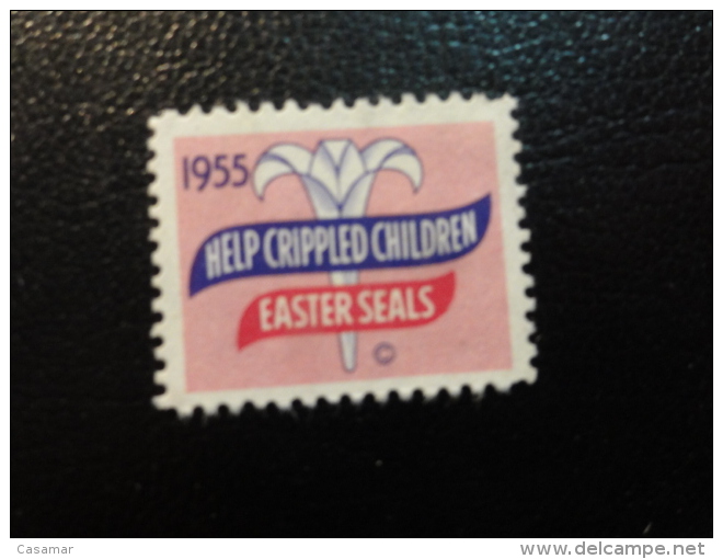 1955 Help Crippled Children Health Vignette Charity Seals Eastern Seals Seal Label Poster Stamp USA - Unclassified