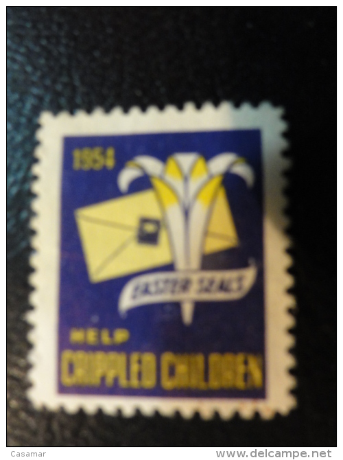 1954 Help Crippled Children Health Vignette Charity Seals Eastern Seals Seal Label Poster Stamp USA - Non Classés