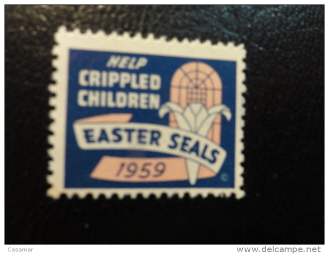 1959 Help Crippled Children Health Vignette Charity Seals Eastern Seals Seal Label Poster Stamp USA - Non Classés