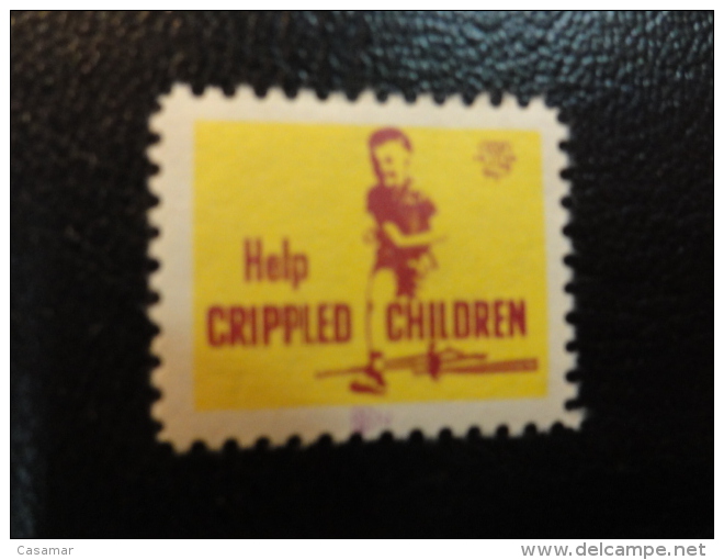 1959 Help Crippled Children Health Vignette Charity Seals Seal Label Poster Stamp USA - Non Classés